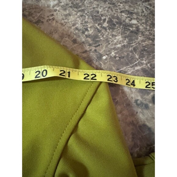 Miss Circle Women’s M Long Sleeve Open Crop Top Tie Front, Pockets, Lime Green - Picture 9 of 11